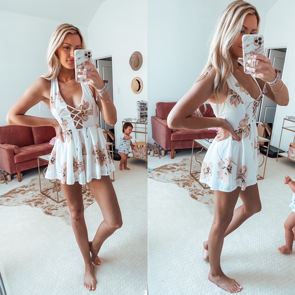 Girly floral romper